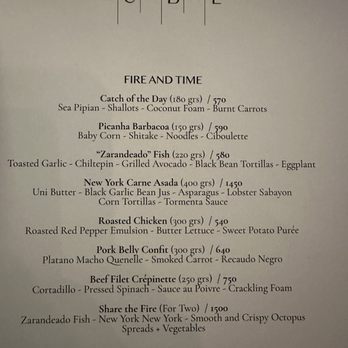 Lumbre - Menu as of 4/24 - Signature Cuisine Near Me - San José del Cabo, BCS Lumbre - Menu as of 4/24 - Signature Cuisine Near Me - San José del Cabo, BCS
