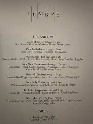 Menu photo 3 Lumbre San José del Cabo, BCS Menu photo 3 Lumbre San José del Cabo, BCS