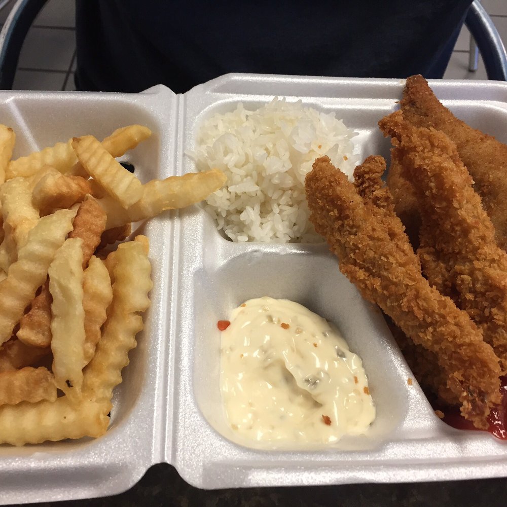 SiStar Seafood - Fish, shrimp, fries, rice, and tartar sauce. Everything was great except for the rice! - Korean Near Me - Henrico, Virginia