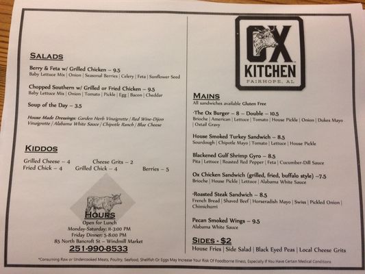 Menu photo 7 Ox Kitchen Fairhope, AL