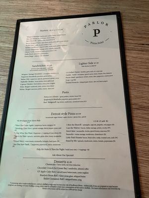 Menu photo 5 Parlor Des Moines, IA