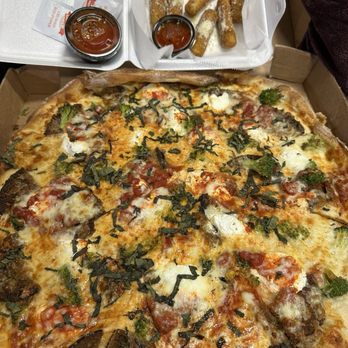 Piccola New York Pizza - Eggplant Parmesan Pizza (Large 16") with mozzarella sticks - Pizza Near Me - Atlanta, Georgia Piccola New York Pizza - Eggplant Parmesan Pizza (Large 16") with mozzarella sticks - Pizza Near Me - Atlanta, Georgia