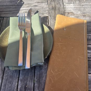 Oystercatcher - Leather menu - American Near Me - Coupeville, Washington Oystercatcher - Leather menu - American Near Me - Coupeville, Washington