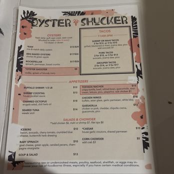 Oyster Shucker Craft & Draft - Menu - Seafood Near Me - St Pete Beach, Florida Oyster Shucker Craft & Draft - Menu - Seafood Near Me - St Pete Beach, Florida
