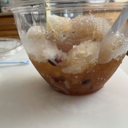 shaved ice with little sweet ingredients shaved ice with little sweet ingredients