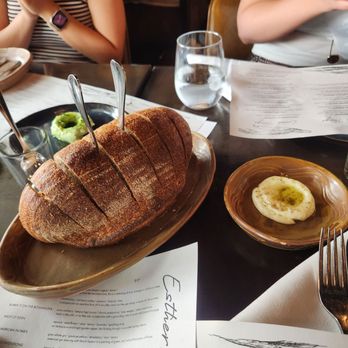 Esther's Kitchen - Sourdough with basil ricotta and butter - Italian Near Me - Las Vegas, Nevada Esther's Kitchen - Sourdough with basil ricotta and butter - Italian Near Me - Las Vegas, Nevada