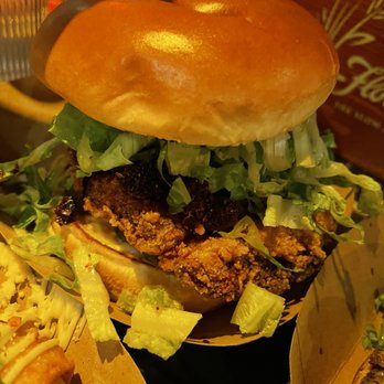 Abe's Pagoda Bar - Hot Dipped Fried Chicken Sandwich - Tiki Bars Near Me - Brooklyn, New York Abe's Pagoda Bar - Hot Dipped Fried Chicken Sandwich - Tiki Bars Near Me - Brooklyn, New York