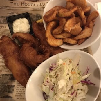 M.A.C. 24/7 - Fish and chips with a side of cole slaw. - American Near Me - Honolulu, Hawaii