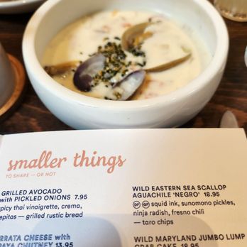 O Sea - Cup of clam chowder. Served in the same bowl as the bowl, just only filled halfway. - Seafood Near Me - Orange, California O Sea - Cup of clam chowder. Served in the same bowl as the bowl, just only filled halfway. - Seafood Near Me - Orange, California