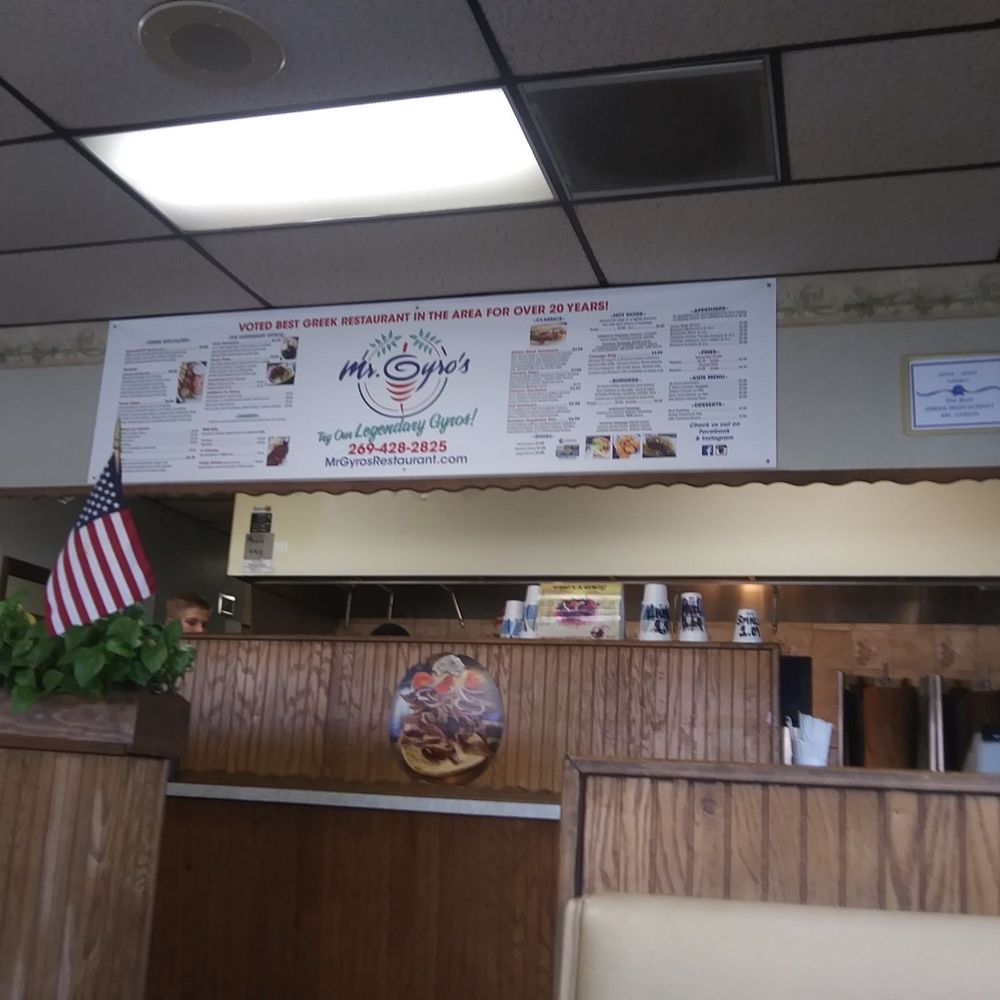 Mr Gyros - a menu on the wall - Greek Near Me - Stevensville, Michigan Mr Gyros - a menu on the wall - Greek Near Me - Stevensville, Michigan
