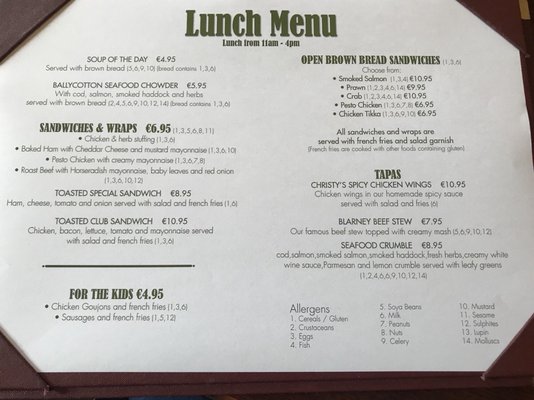 Menu photo 4 Christy's Grill Bar Blarney, CO