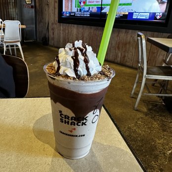 The Crack Shack - Really nice, rich, salted chocolate shake. - New American Near Me - Encinitas, California The Crack Shack - Really nice, rich, salted chocolate shake. - New American Near Me - Encinitas, California
