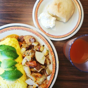 Cajun Kitchen Cafe - Shrimp and Andouille étouffée omelette, home fries, biscuit, and fresh apple juice. - Cajun/Creole Near Me - Santa Barbara, California Cajun Kitchen Cafe - Shrimp and Andouille étouffée omelette, home fries, biscuit, and fresh apple juice. - Cajun/Creole Near Me - Santa Barbara, California