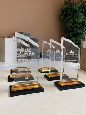 ✨ Glass & Acrylic Awards - Celebrate excellence with our stunning glass and acrylic award options, perfect for modern, elegant recognition. From sleek corporate awards to colorful athletic milestones, we offer an extensive variety of shapes and sizes, all professionally engraved for a sharp, lasting impression. These pieces not only look beautiful on display but are also durable and customizable, making them a favorite for organizations and individuals alike.