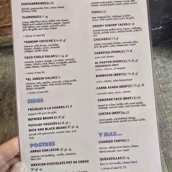 Taco Chelo - Menu - Tacos Near Me - Phoenix, Arizona