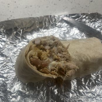 The Burrito Truck - Chicken burrito inside. - Food Trucks Near Me - Oakland, California