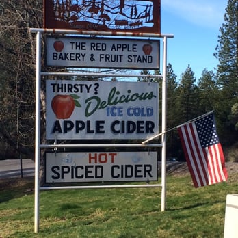 The Red Apple - 2/27/16- the roadside sign. - Bakeries Near Me - Murphys, California The Red Apple - 2/27/16- the roadside sign. - Bakeries Near Me - Murphys, California