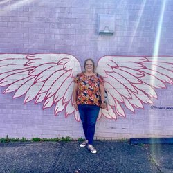 The Bag Lady - Photo op in the parking lot