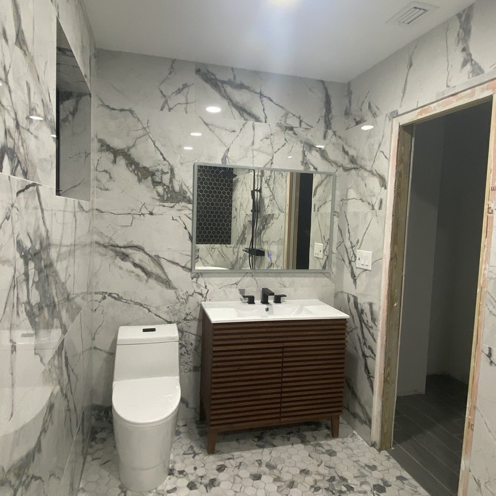Toilet and vanity Toilet and vanity