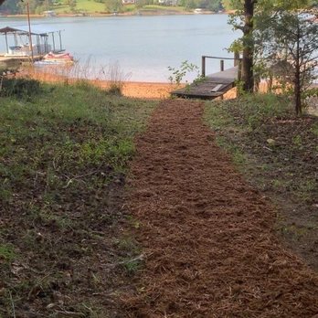 TreeMax Expert Tree Service - A restored path was nicely prepared with cypress mulch down to the dock - Tree Services Near Me - Gainesville, Georgia TreeMax Expert Tree Service - A restored path was nicely prepared with cypress mulch down to the dock - Tree Services Near Me - Gainesville, Georgia