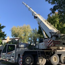 Nick's Tree Service - 150 foot long crane