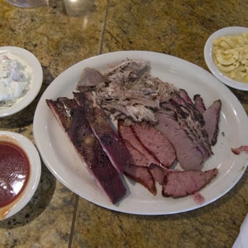 Gabby's BBQ - Gabby's four meat plate with potato salad and mac 'n' cheese - Barbeque Near Me - Houston, Texas Gabby's BBQ - Gabby's four meat plate with potato salad and mac 'n' cheese - Barbeque Near Me - Houston, Texas