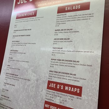 Joe D's On Ingleside - The menu - American Near Me - Macon, Georgia