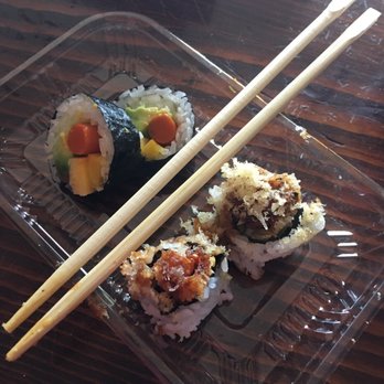 Joy Garden - Foto Maki on top, shrimp tempura on the bottom - note the small diameter of the rolls - Japanese Near Me - Forest Lake, Minnesota