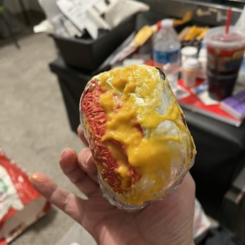 Wendy's - Cheese sauce all over my hamburger wrapper when I took it out of the bag - Fast Food Near Me - Tinley Park, Illinois