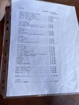 Menu photo 2 La Antigua Progreso Progreso, YUC Menu photo 2 La Antigua Progreso Progreso, YUC