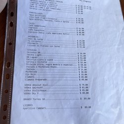 La Antigua Progreso - Menu