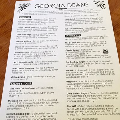 Menu photo 3 Georgia Deans Restaurant and Bar Williamston, NC Menu photo 3 Georgia Deans Restaurant and Bar Williamston, NC
