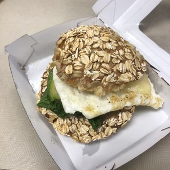Panera Bread - This is an example of a very poorly cut avocado, egg white & spinach sandwich - Sandwiches Near Me - Henrico, Virginia