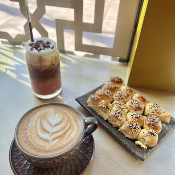 Delah Coffee - Rose latte, latte, bee bites - Desserts Near Me - Oakland, California