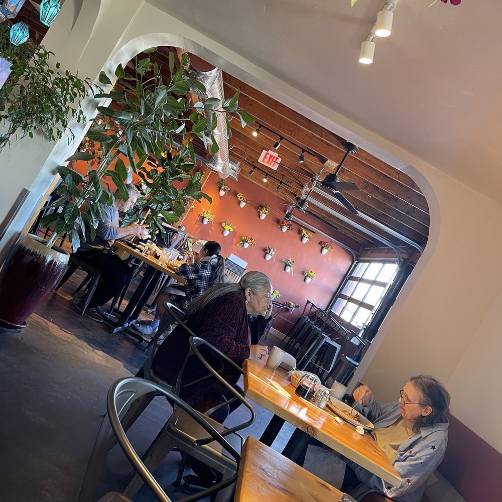Colorful and inviting main dining room.