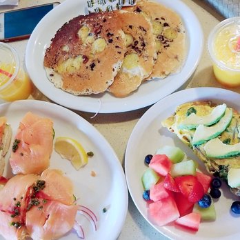 Cafe Milan - Blueberry banana pancake, smoked salmon lox, california omelette. So fresh ^^* - Breakfast & Brunch Near Me - Playa Del Rey, California