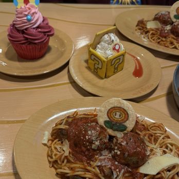 Toadstool Cafe - Fire flower spaghetti and meatballs - Cafes Near Me - Universal City, California Toadstool Cafe - Fire flower spaghetti and meatballs - Cafes Near Me - Universal City, California