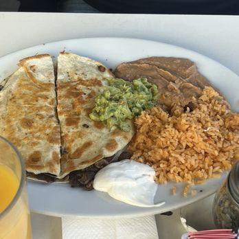 Gallardos Mexican Restaurant - Carne asada quesadilla with beans and rice - Mexican Near Me - San Francisco, California