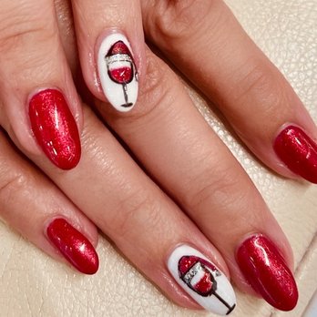 Holly and Hudson - Holiday nails / wine glasses - Nail Salons Near Me - Irvine, California Holly and Hudson - Holiday nails / wine glasses - Nail Salons Near Me - Irvine, California