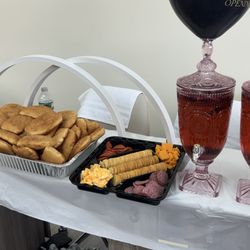 Elegant Nails & Spa - Cheese platter and wine