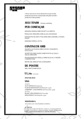 Menu photo 1 L'Actiu Barcelona, B