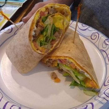 Cascade Cafe - Breakfast burrito with eggs, sausage & jalapeno or green peppers - Cafes Near Me - Pembroke, Virginia