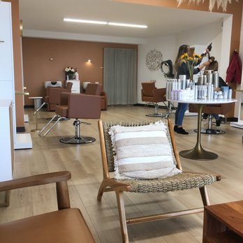 Salt Studio - View of stations from waiting area. - Hair Stylists Near Me - Pacifica, California