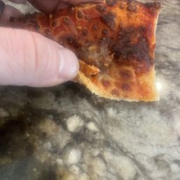 The whole slice is less than a quarter inch thick, and it was pretty charred up. Disappointing.