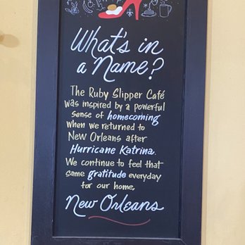 Ruby Slipper Central Business District - The story of their name! - Breakfast & Brunch Near Me - New Orleans, Louisiana Ruby Slipper Central Business District - The story of their name! - Breakfast & Brunch Near Me - New Orleans, Louisiana