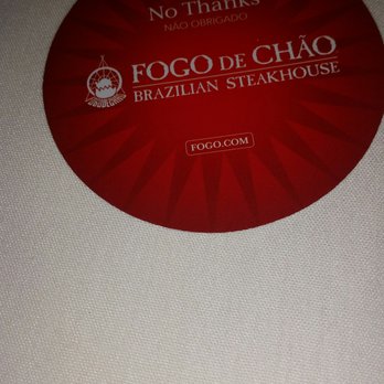 Fogo de Chão - Red side signifies no more meat! Great place for steak snobs like my husband. - Brazilian Near Me - Addison, Texas