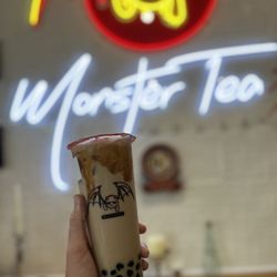 Monster Tea House - Salted Carmel milk tea with boba