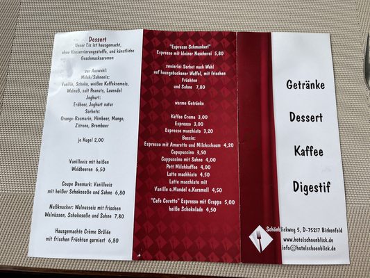Menu photo 2 Hotel-Restaurant Schönblick Birkenfeld, BW Menu photo 2 Hotel-Restaurant Schönblick Birkenfeld, BW