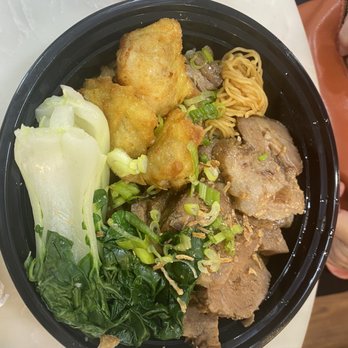 Native Noodles - Wonton Dumpling Noodles with Honey BBQ pork - Singaporean Near Me - New York, New York Native Noodles - Wonton Dumpling Noodles with Honey BBQ pork - Singaporean Near Me - New York, New York