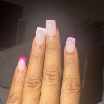 Nailoscope - What I received. Crooked pointer finger , French tips all different. Even the length isn't what I wanted ! - Nail Salons Near Me - San Diego, California Nailoscope - What I received. Crooked pointer finger , French tips all different. Even the length isn't what I wanted ! - Nail Salons Near Me - San Diego, California